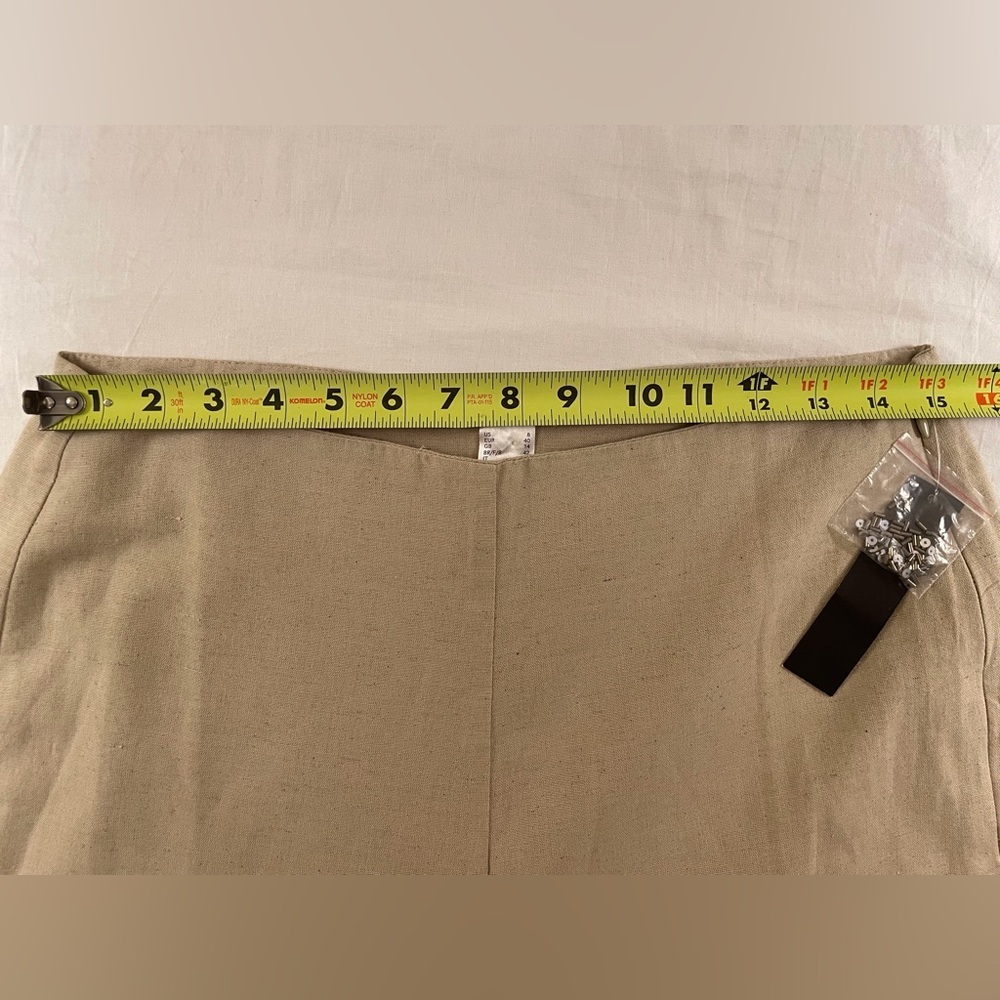 Venus Pants Beaded Linen Blend Bohemian Tan Size 8 - Picture 6 of 16